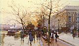 Eugene Galien-Laloue Les Quais De Paris painting